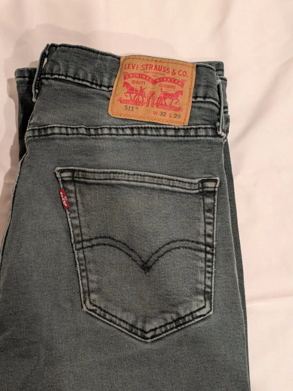 Levi's 511 Slim Fit Jeans Faded Charcoal Grey Black Men's Size 32x29